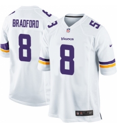 Men's Nike Minnesota Vikings #8 Sam Bradford Game White NFL Jersey