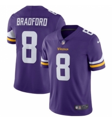 Men's Nike Minnesota Vikings #8 Sam Bradford Purple Team Color Vapor Untouchable Limited Player NFL Jersey