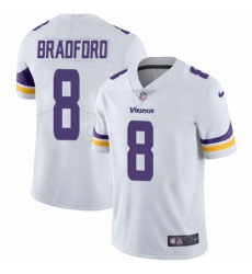 Men's Nike Minnesota Vikings #8 Sam Bradford White Vapor Untouchable Limited Player NFL Jersey