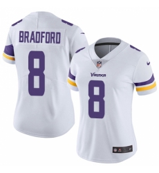 Women's Nike Minnesota Vikings #8 Sam Bradford Elite White NFL Jersey