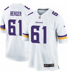 Men's Nike Minnesota Vikings #61 Joe Berger Game White NFL Jersey