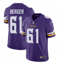 Men's Nike Minnesota Vikings #61 Joe Berger Purple Team Color Vapor Untouchable Limited Player NFL Jersey