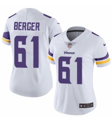 Women's Nike Minnesota Vikings #61 Joe Berger Elite White NFL Jersey