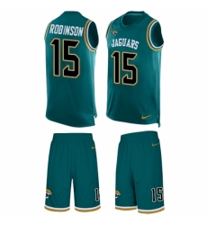 Men's Nike Jacksonville Jaguars #15 Allen Robinson Limited Teal Green Tank Top Suit NFL Jersey