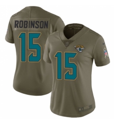 Women's Nike Jacksonville Jaguars #15 Allen Robinson Limited Olive 2017 Salute to Service NFL Jersey