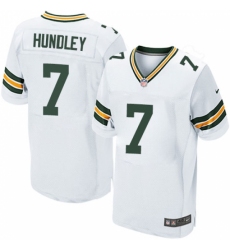 Men's Nike Green Bay Packers #7 Brett Hundley Elite White NFL Jersey