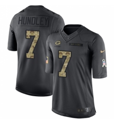 Men's Nike Green Bay Packers #7 Brett Hundley Limited Black 2016 Salute to Service NFL Jersey