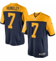 Men's Nike Green Bay Packers #7 Brett Hundley Limited Navy Blue Alternate NFL Jersey