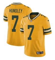 Youth Nike Green Bay Packers #7 Brett Hundley Limited Gold Rush Vapor Untouchable NFL Jersey