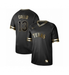 Men's Texas Rangers #13 Joey Gallo Authentic Black Gold Fashion Baseball Jersey