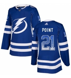 Men's Adidas Tampa Bay Lightning #21 Brayden Point Authentic Blue Drift Fashion NHL Jersey