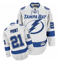 Men's Reebok Tampa Bay Lightning #21 Brayden Point Authentic White Away NHL Jersey