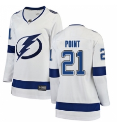 Women's Tampa Bay Lightning #21 Brayden Point Fanatics Branded White Away Breakaway NHL Jersey