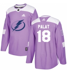 Men's Adidas Tampa Bay Lightning #18 Ondrej Palat Authentic Purple Fights Cancer Practice NHL Jersey