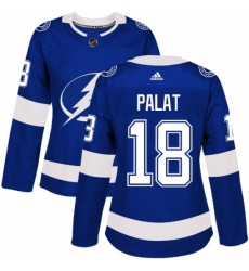 Women's Adidas Tampa Bay Lightning #18 Ondrej Palat Authentic Royal Blue Home NHL Jersey