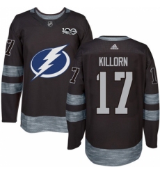 Men's Adidas Tampa Bay Lightning #17 Alex Killorn Authentic Black 1917-2017 100th Anniversary NHL Jersey