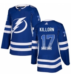 Men's Adidas Tampa Bay Lightning #17 Alex Killorn Authentic Blue Drift Fashion NHL Jersey