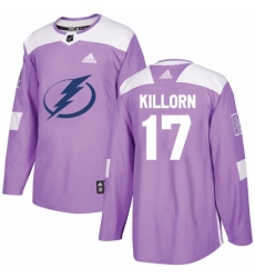 Men's Adidas Tampa Bay Lightning #17 Alex Killorn Authentic Purple Fights Cancer Practice NHL Jersey