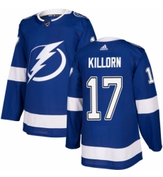 Men's Adidas Tampa Bay Lightning #17 Alex Killorn Authentic Royal Blue Home NHL Jersey