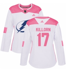 Women's Adidas Tampa Bay Lightning #17 Alex Killorn Authentic White/Pink Fashion NHL Jersey