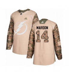 Men's Tampa Bay Lightning #14 Patrick Maroon Authentic Camo Veterans Day Practice Hockey Jersey