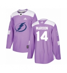 Men's Tampa Bay Lightning #14 Patrick Maroon Authentic Purple Fights Cancer Practice Hockey Jersey