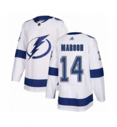 Men's Tampa Bay Lightning #14 Patrick Maroon Authentic White Away Hockey Jersey