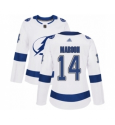 Women's Tampa Bay Lightning #14 Patrick Maroon Authentic White Away Hockey Jersey