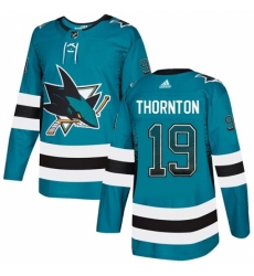 Men's Adidas San Jose Sharks #19 Joe Thornton Authentic Teal Drift Fashion NHL Jersey