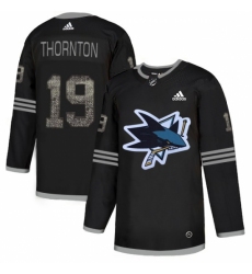 Men's Adidas San Jose Sharks #19 Joe Thornton Black Authentic Classic Stitched NHL Jersey