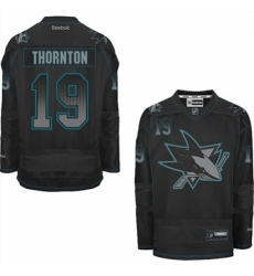 Men's Reebok San Jose Sharks #19 Joe Thornton Authentic Black Ice NHL Jersey