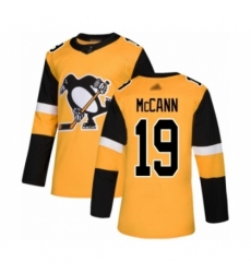 Men's Pittsburgh Penguins #19 Jared McCann Authentic Gold Alternate Hockey Jersey