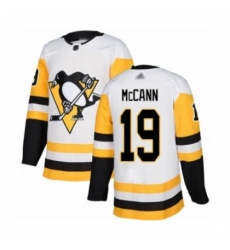 Men's Pittsburgh Penguins #19 Jared McCann Authentic White Away Hockey Jersey