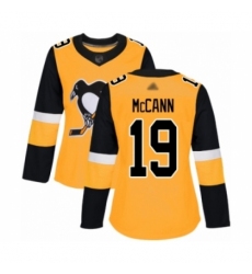 Women's Pittsburgh Penguins #19 Jared McCann Authentic Gold Alternate Hockey Jersey