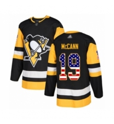 Youth Pittsburgh Penguins #19 Jared McCann Authentic Black USA Flag Fashion Hockey Jersey