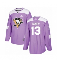 Men's Pittsburgh Penguins #13 Brandon Tanev Authentic Purple Fights Cancer Practice Hockey Jersey