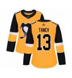 Women's Pittsburgh Penguins #13 Brandon Tanev Authentic Gold Alternate Hockey Jersey