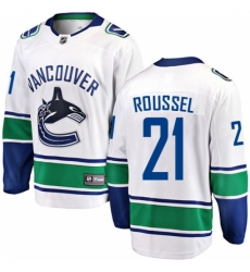 Men's Vancouver Canucks #21 Antoine Roussel Fanatics Branded White Away Breakaway NHL Jersey