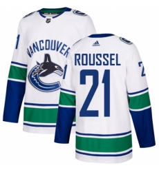 Youth Adidas Vancouver Canucks #21 Antoine Roussel Authentic White Away NHL Jersey