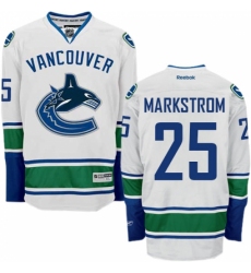 Men's Reebok Vancouver Canucks #25 Jacob Markstrom Authentic White Away NHL Jersey