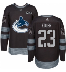 Men's Adidas Vancouver Canucks #23 Alexander Edler Authentic Black 1917-2017 100th Anniversary NHL Jersey