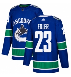 Men's Adidas Vancouver Canucks #23 Alexander Edler Authentic Blue Home NHL Jersey