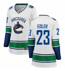 Women's Vancouver Canucks #23 Alexander Edler Fanatics Branded White Away Breakaway NHL Jersey