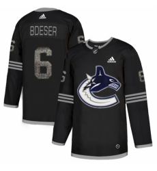 Men's Adidas Vancouver Canucks #6 Brock Boeser Black Authentic Classic Stitched NHL Jersey