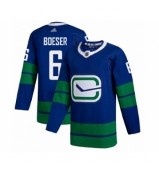 Men's Vancouver Canucks #6 Brock Boeser Authentic Royal Blue Alternate Hockey Jersey