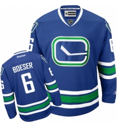 Women's Reebok Vancouver Canucks #6 Brock Boeser Authentic Royal Blue Third NHL Jersey