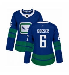 Women's Vancouver Canucks #6 Brock Boeser Authentic Royal Blue Alternate Hockey Jersey