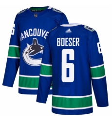 Youth Adidas Vancouver Canucks #6 Brock Boeser Authentic Blue Home NHL Jersey