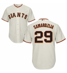 Men's Majestic San Francisco Giants #29 Jeff Samardzija Replica Cream Home Cool Base MLB Jersey