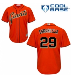Youth Majestic San Francisco Giants #29 Jeff Samardzija Authentic Orange Alternate Cool Base MLB Jersey